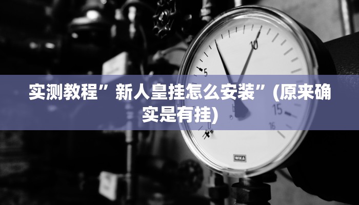 实测教程”新人皇挂怎么安装”(原来确实是有挂)