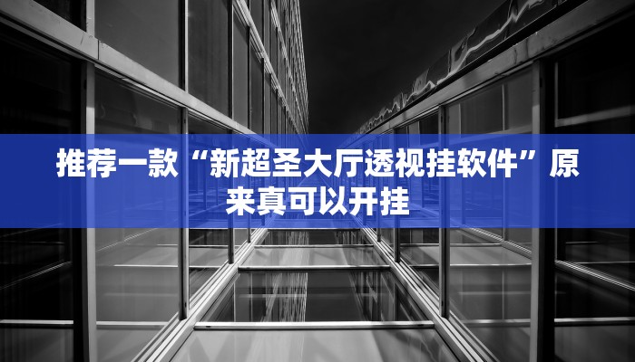 推荐一款“新超圣大厅透视挂软件”原来真可以开挂
