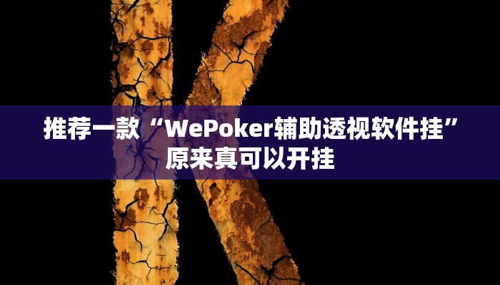 推荐一款“德州局WePoker开挂辅助作弊”其实确实有挂