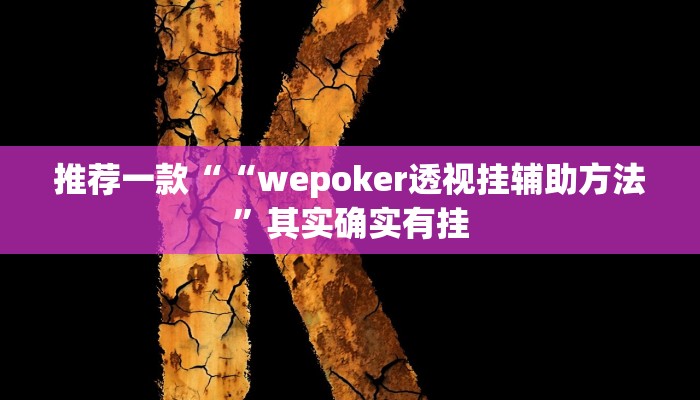 推荐一款““wepoker透视挂辅助方法”其实确实有挂