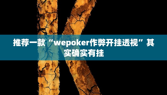推荐一款“wepoker作弊开挂透视”其实确实有挂