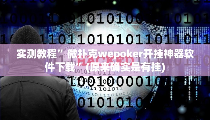 实测教程”微扑克wepoker开挂神器软件下载”(原来确实是有挂)