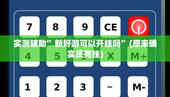 实测辅助”新好游可以开挂吗”(原来确实是有挂)