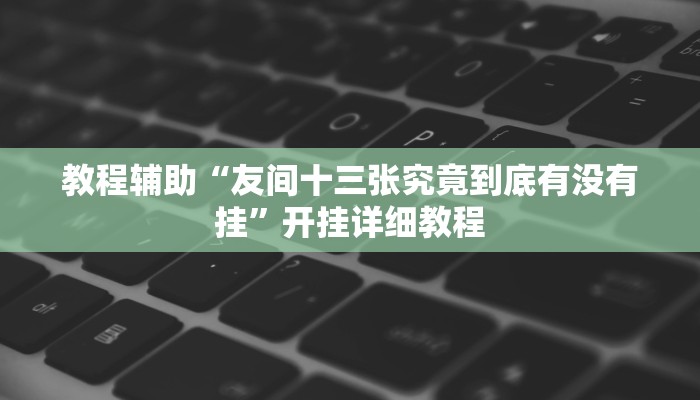 教程辅助“友间十三张究竟到底有没有挂”开挂详细教程