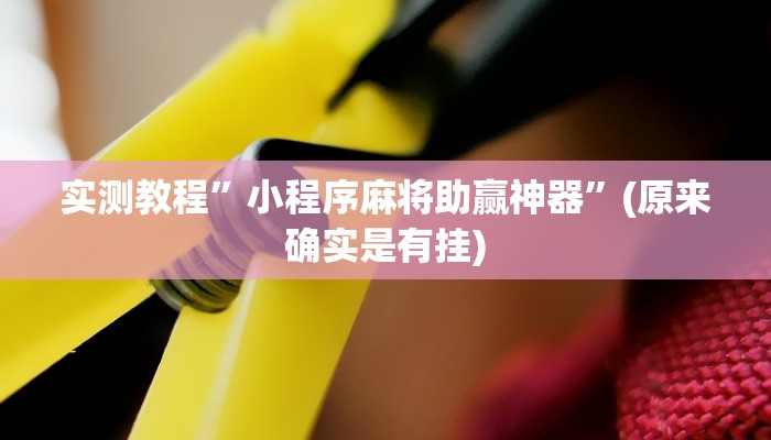 实测教程”小程序麻将助赢神器”(原来确实是有挂)