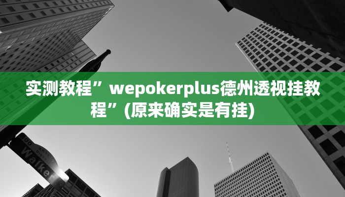 实测教程”wepokerplus德州透视挂教程”(原来确实是有挂)