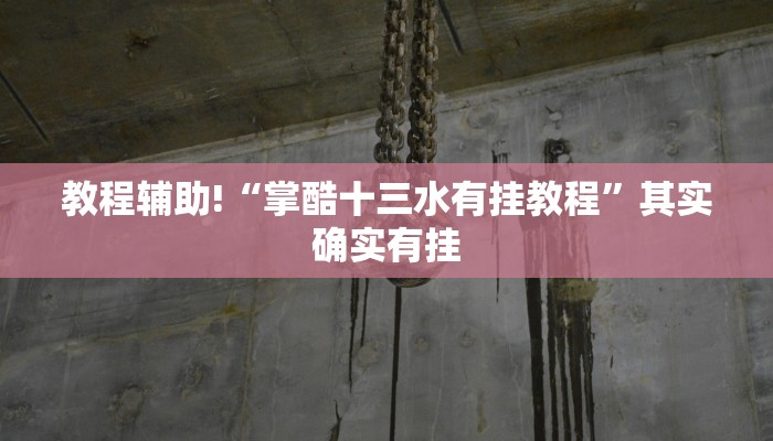教程辅助!“掌酷十三水有挂教程”其实确实有挂