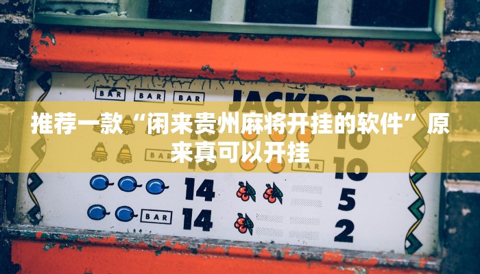 推荐一款“闲来贵州麻将开挂的软件”原来真可以开挂