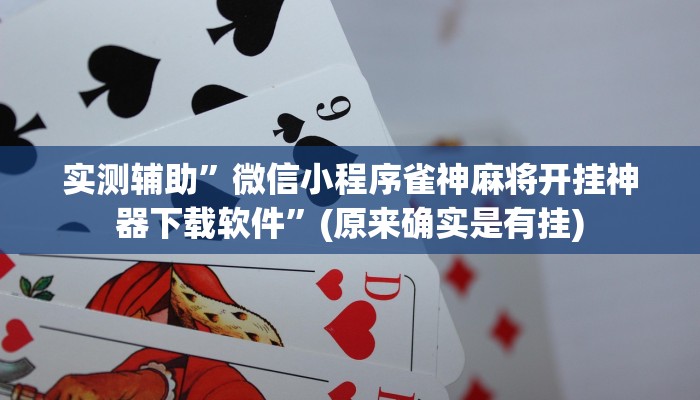 实测辅助”微信小程序雀神麻将开挂神器下载软件”(原来确实是有挂)