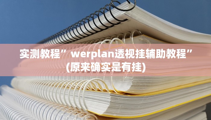 实测教程”werplan透视挂辅助教程”(原来确实是有挂)