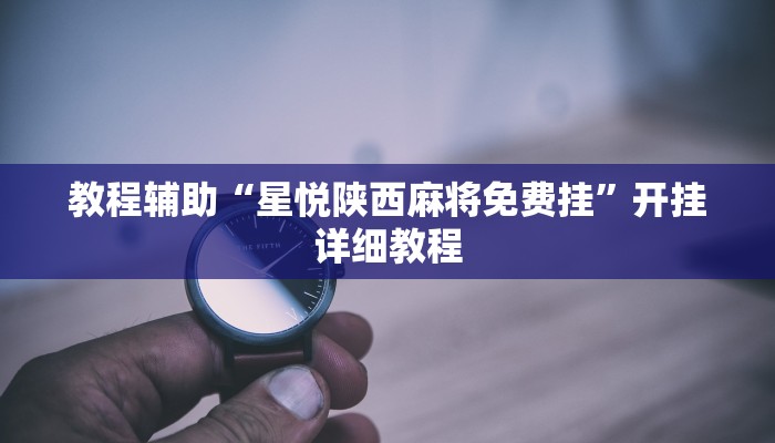 教程辅助“星悦陕西麻将免费挂”开挂详细教程
