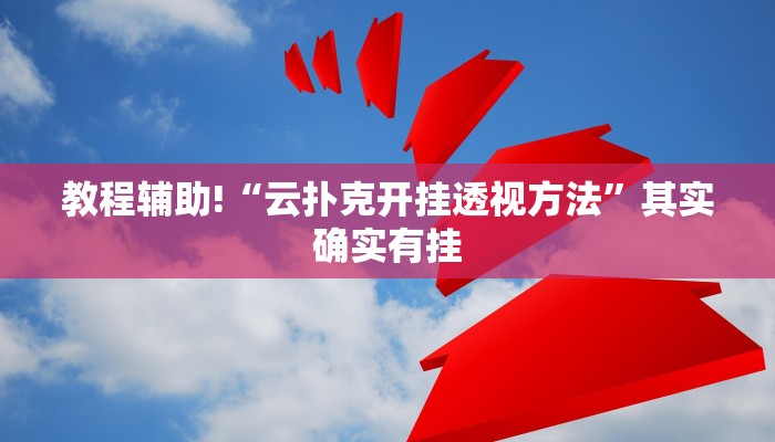 教程辅助!“云扑克开挂透视方法”其实确实有挂
