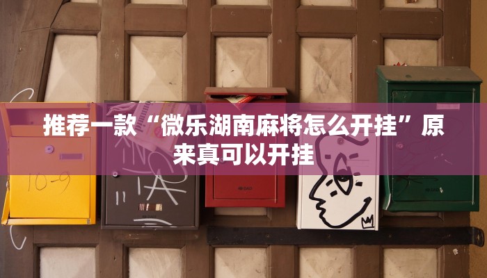 推荐一款“微乐湖南麻将怎么开挂”原来真可以开挂