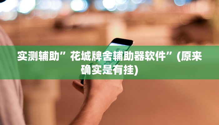 实测辅助”花城牌舍辅助器软件”(原来确实是有挂)