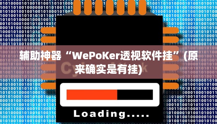 辅助神器“WePoKer透视软件挂”(原来确实是有挂)