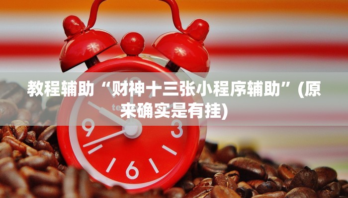 教程辅助“财神十三张小程序辅助”(原来确实是有挂)