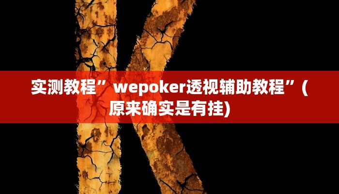 实测教程”wepoker透视辅助教程”(原来确实是有挂)