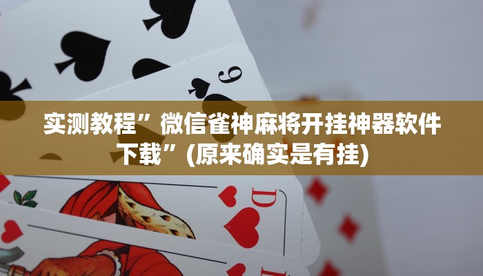 实测教程”微信雀神麻将开挂神器软件下载”(原来确实是有挂)