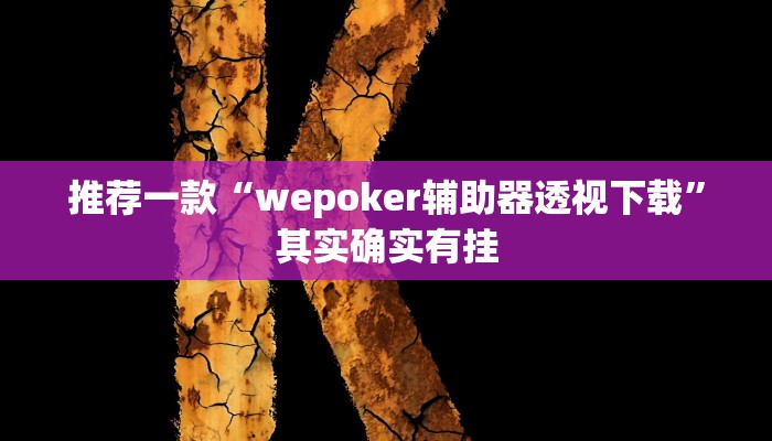 推荐一款“wepoker辅助器透视下载”其实确实有挂