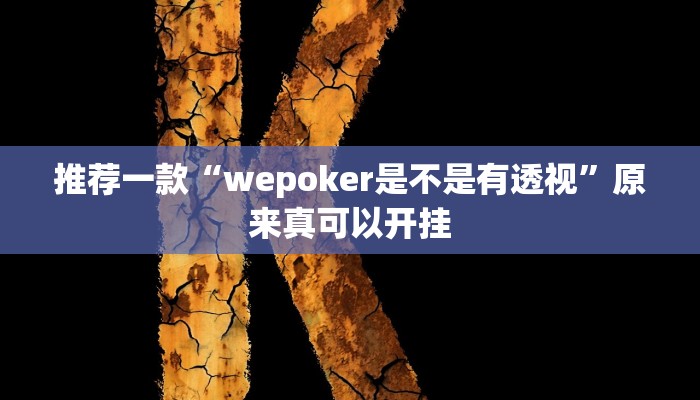推荐一款“wepoker是不是有透视”原来真可以开挂