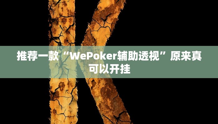 推荐一款“WePoker辅助透视”原来真可以开挂