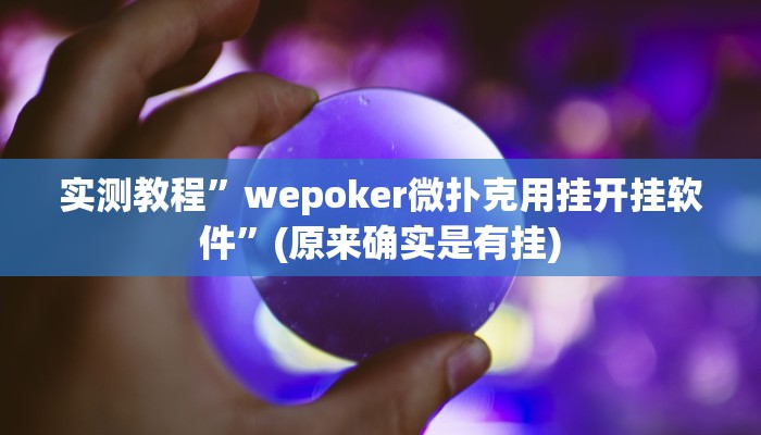 实测教程”wepoker微扑克用挂开挂软件”(原来确实是有挂)