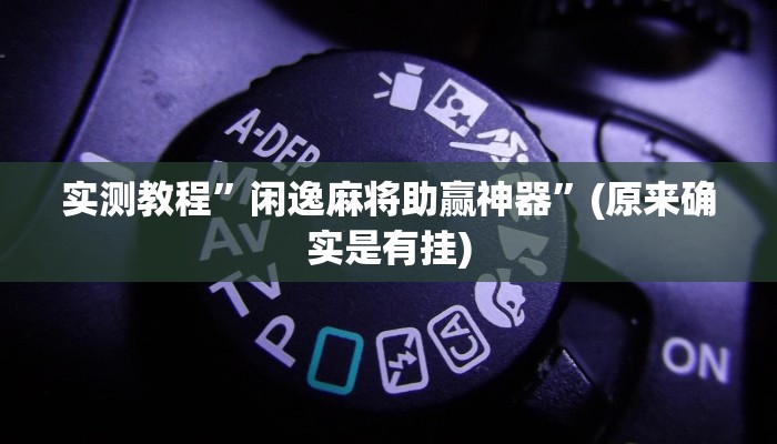 实测教程”闲逸麻将助赢神器”(原来确实是有挂)
