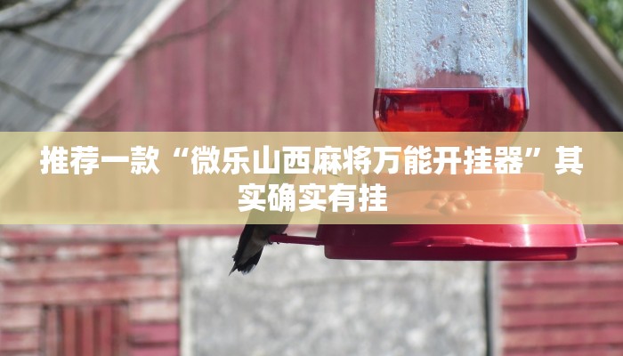 推荐一款“微乐山西麻将万能开挂器”其实确实有挂