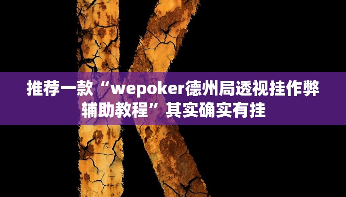 推荐一款“wepoker德州局透视挂作弊辅助教程”其实确实有挂