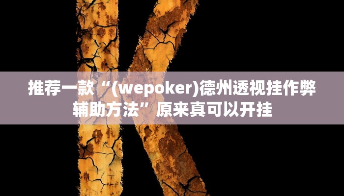 推荐一款“(wepoker)德州透视挂作弊辅助方法”原来真可以开挂
