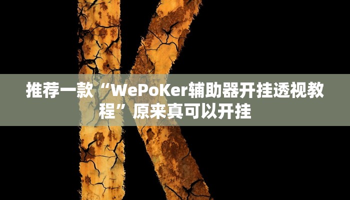 推荐一款“WePoKer辅助器开挂透视教程”原来真可以开挂