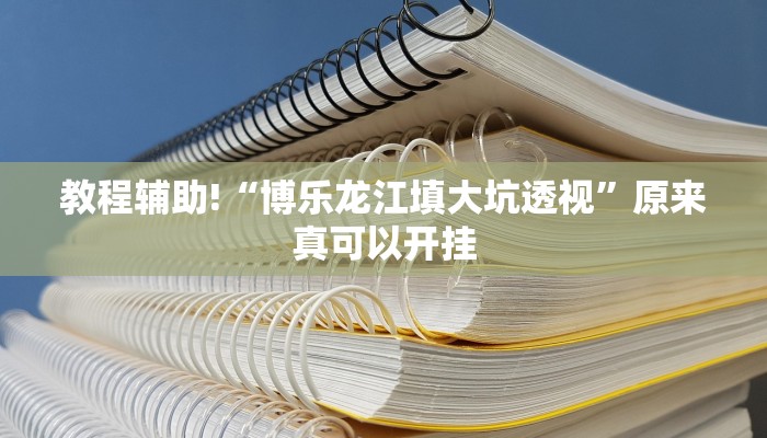 教程辅助!“博乐龙江填大坑透视”原来真可以开挂