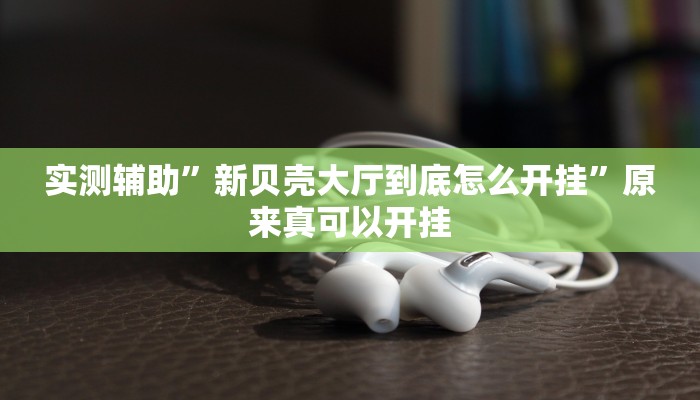 实测辅助”新贝壳大厅到底怎么开挂”原来真可以开挂