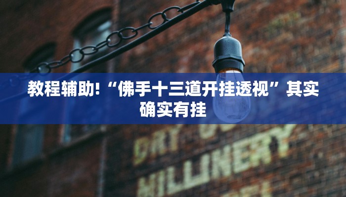 教程辅助!“佛手十三道开挂透视”其实确实有挂