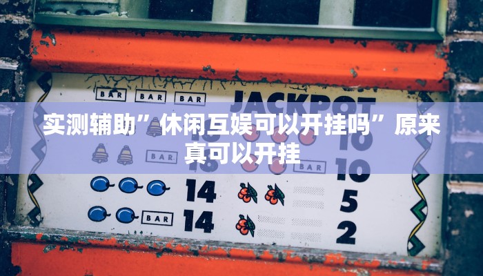 实测辅助”休闲互娱可以开挂吗”原来真可以开挂