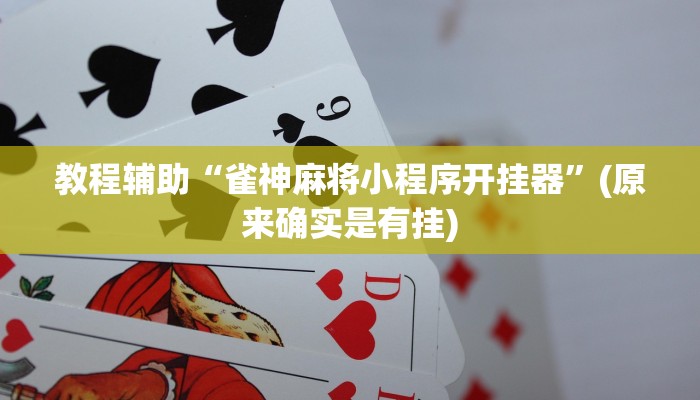 教程辅助“雀神麻将小程序开挂器”(原来确实是有挂)