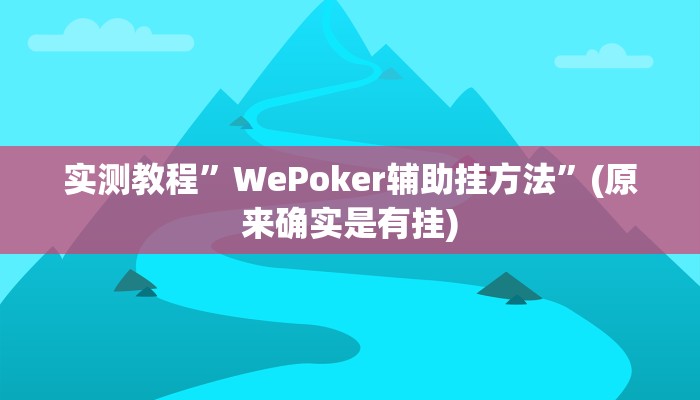 实测教程”WePoker辅助挂方法”(原来确实是有挂)