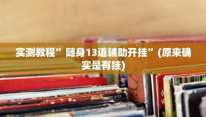 实测教程”随身13道辅助开挂”(原来确实是有挂)