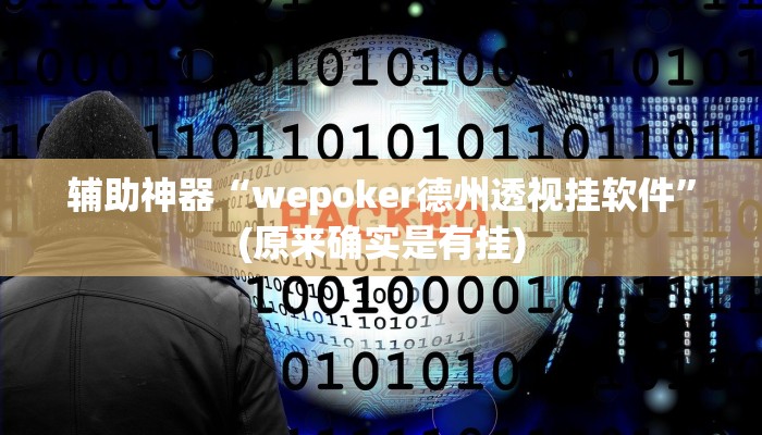 辅助神器“wepoker德州透视挂软件”(原来确实是有挂)