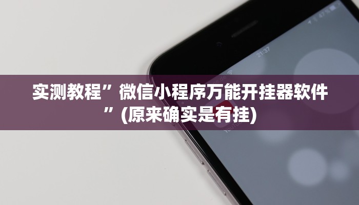 实测教程”微信小程序万能开挂器软件”(原来确实是有挂)