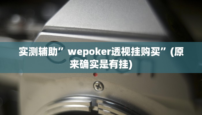 实测辅助”wepoker透视挂购买”(原来确实是有挂)