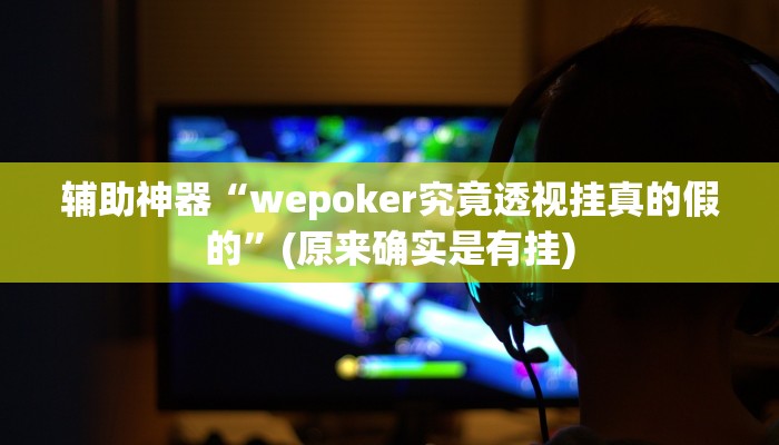 辅助神器“wepoker究竟透视挂真的假的”(原来确实是有挂)