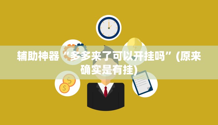 辅助神器“多多来了可以开挂吗”(原来确实是有挂)