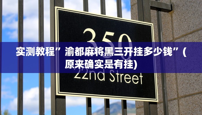 实测教程”渝都麻将黑三开挂多少钱”(原来确实是有挂)