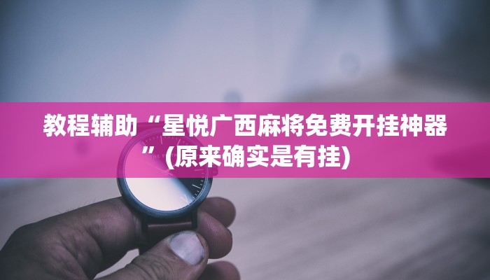 教程辅助“星悦广西麻将免费开挂神器”(原来确实是有挂)