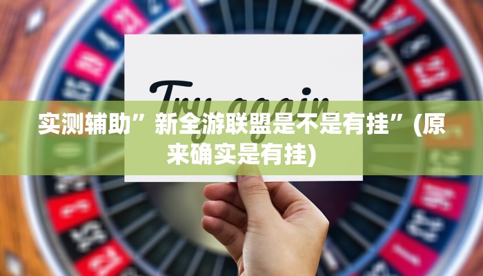 实测辅助”新全游联盟是不是有挂”(原来确实是有挂)