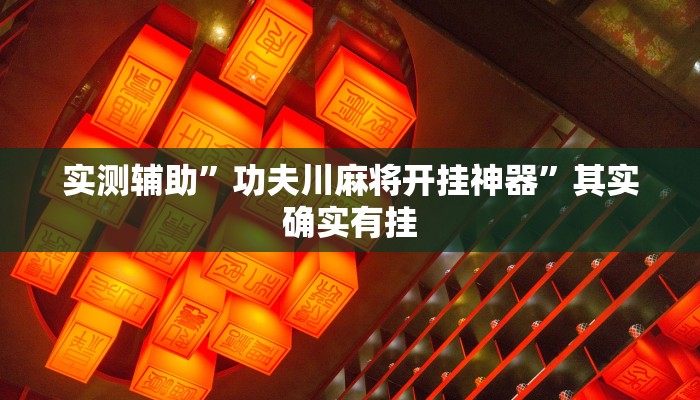 实测辅助”功夫川麻将开挂神器”其实确实有挂