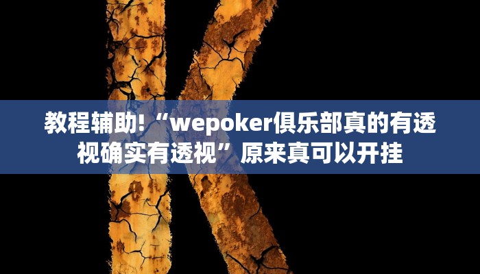 教程辅助!“wepoker俱乐部真的有透视确实有透视”原来真可以开挂