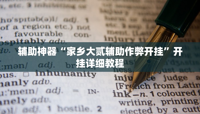 辅助神器“家乡大贰辅助作弊开挂”开挂详细教程